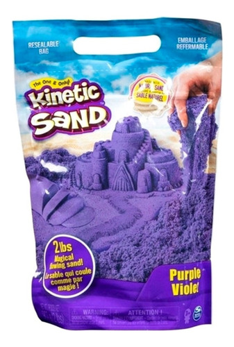 Repuesto Arena Kinetic Sand Sobre 907gr Moldeable No Se Seca Color Violeta