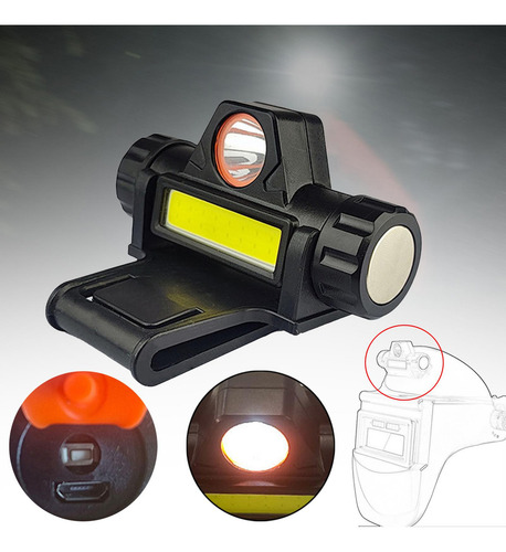 3 Faróis Com Máscara De Soldagem, Luz De Trabalho, Visão