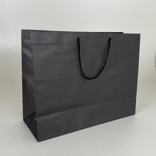 Sacola De Papel - Horizontal - Gg - Preto Pacote C/ 10 Un