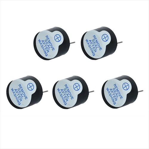 Pack 5 Buzzer, Alarma, Zumbador Activo, 5v, 85 Decibles 