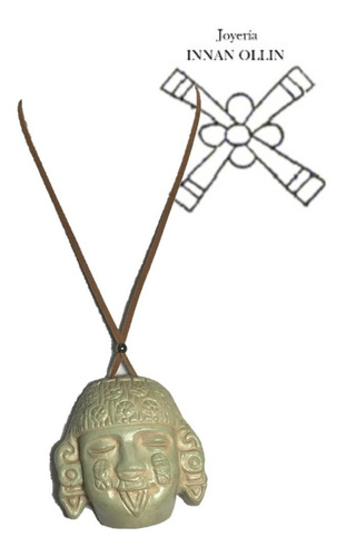 Artesanía De Barro Prehispánica,collar Cabeza Coyolxauhqui 