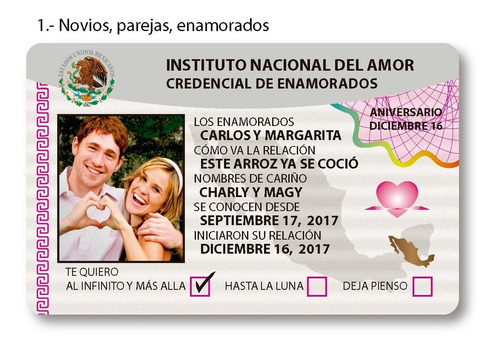 Credencial Enamorados Tipo Ine (el Par) | Meses sin intereses Credencial Enamorados Tipo Ine (el Par) | Meses sin intereses