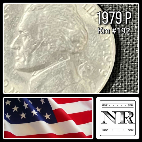 Estado Unidos - 5 Cents - Año 1979 P - Km #192 - Jefferson