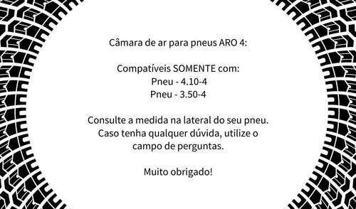 Câmara De Ar Aro 4 Pneu 4.10 / 3.50-4 Skate