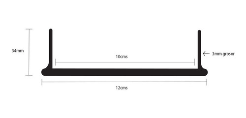 Imagen 3 de 3 de Perfil U Pvc Canal 10cms