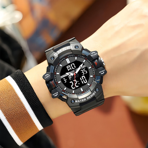 Relógio Masculino Smael Anadigi 8080 Preto