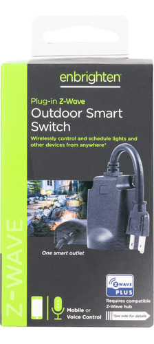 Enbrighten Z-wave Plus Smart Outdoor Switch, 1 Toma De Corri