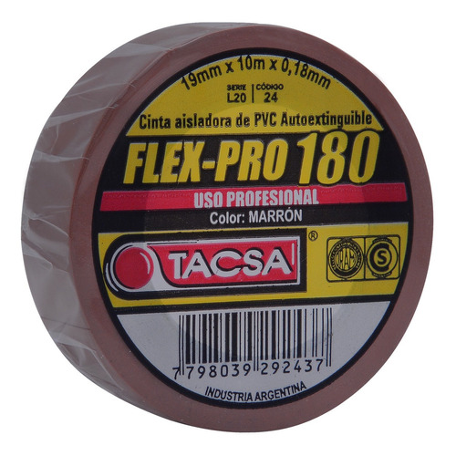 Cinta Aisladora Tacsa Flex-pro 180 X 10mts Colores Pack X50