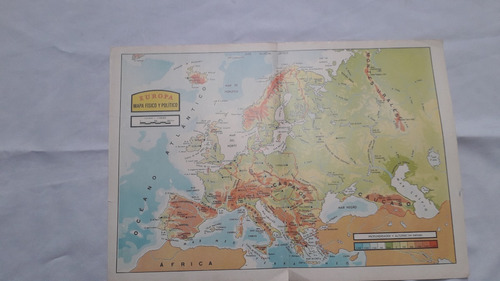Lamina De Revista Central * Anteojito * Antiguo Mapa Europa