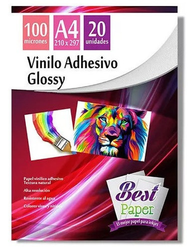 Vinilo Adhesivo Glossy Blanco Imprimible 100 Micrones