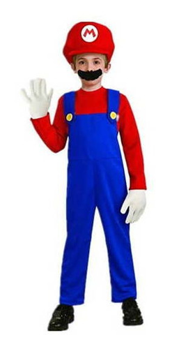 Disfraz Talla 95-110cm Para Niños Traje De Super Mario