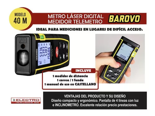 Medidor De Distancia Metro Laser 40 Metros Barovo Telémetro