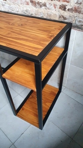Imagen 9 de 9 de Mesa Escritorio Pc Industrial Hierro Madera Home Office