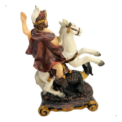 Imagem São Jorge Dragão Resina 11,5cm Importada