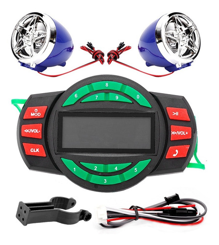Cargador De Mp3, Reproductor De Moto Lcd Impermeable, Radio