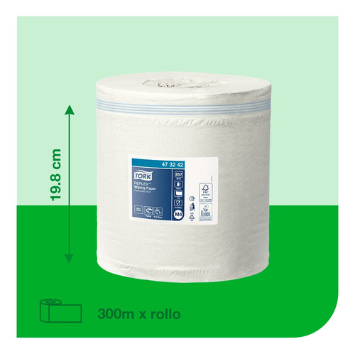 Tork Toalla Reflex® Fluido Céntrico Maxi 6 Rollos / 857 Hjs