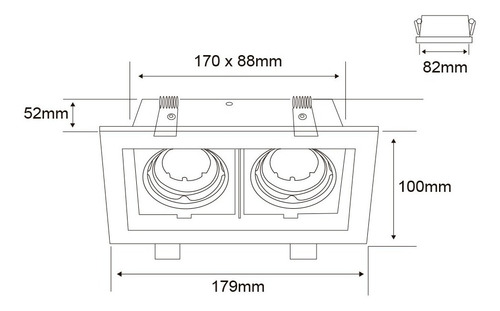 Imagen 4 de 7 de Lámpara Doble Cardan Blanca + 2 Bombillos Gu10 Luz Cálida