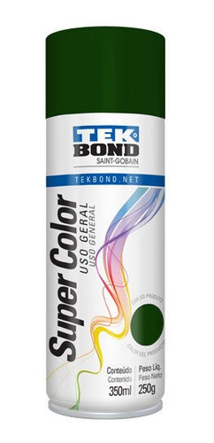 Pintura Aerosol Super Color Tek Bond Uso General Verde Osc.