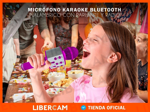 Imagen 9 de 10 de Microfono Karaoke Bluetooth Inalambrico Parlante Recargable