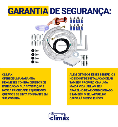 Kit Instalação Ar Inverter 9000/12000 Btus 4m Pp 6 Vias 2.5