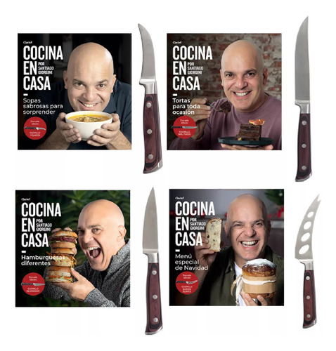 Coleccion Cuchillos + Revistas Cocina En Casa Santi Giorgini Tijera Clarín Marca Soklingen