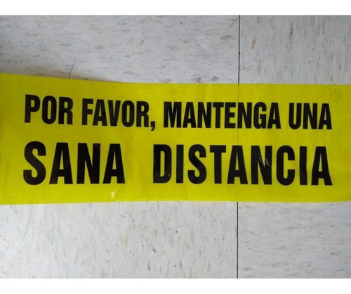 Señalizacion Sana Distancia 99 Calcomanias Rollo 50mts Texto