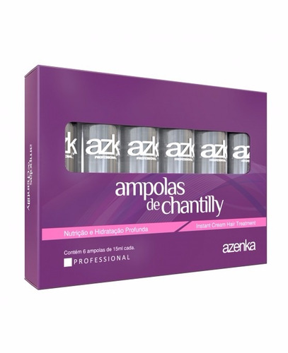 Imagem 2 de 6 de 12 Ampolas De Chantilly Azenka Hidratação Frete Gratis