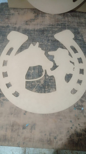 Decoracion Herradura/niña Madera Mdf 6mm Sin Pintar 60cm