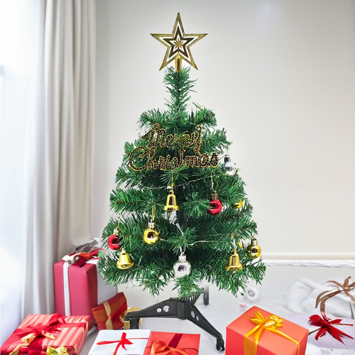 Mini Árbol Navidad Artificiales De Mesa Con Adornos Y Luces