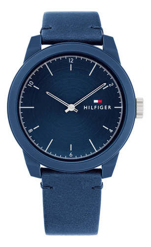 Pulseira masculina Tommy Hilfiger Denim 1710543 Quartz, cor da pulseira: azul, cor da moldura, azul