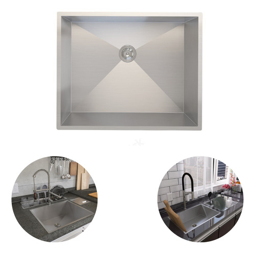 Pia Goumert Inox 70x40 P/embutir C/valvula Cor Prateado