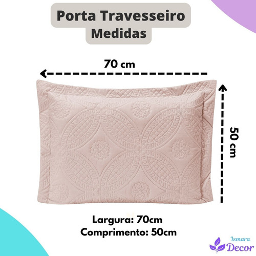 Kit Colcha Tamanho Queen Bouti Cobre Leito Liso Dupla Face Cor Rosa
