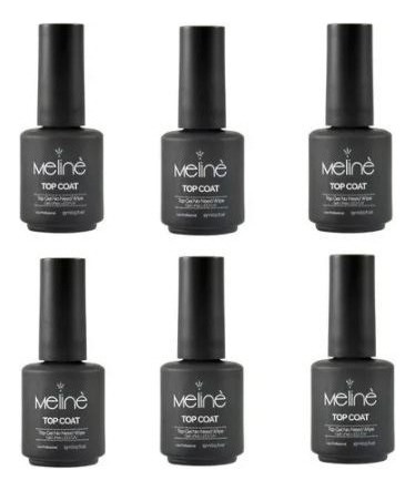 Kit X 6 Esmaltes Gel Top Coat Semipermanente Meline Color Transparente