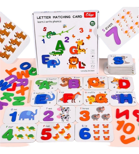 Flash Cards Fichas Abecedario Madera Niños Montessori Juegos