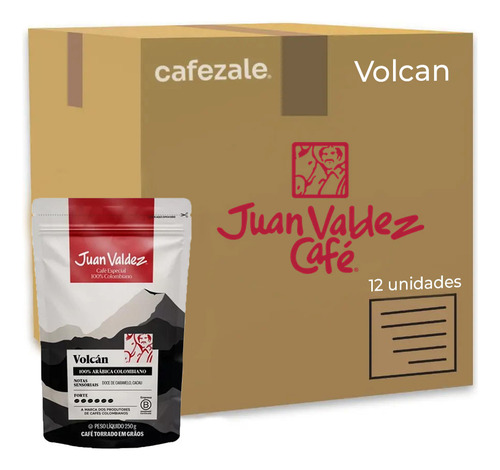 Café Em Grãos Colombiano Juan Valdez Volcán Kit 12un 250g