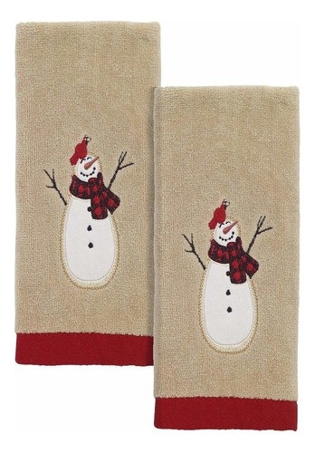 Avanti Linens Snowmen Gathering Collection, 2 Toallas Para .