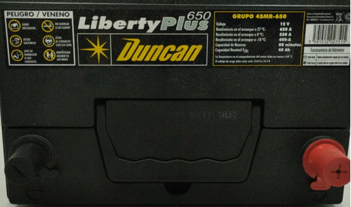 Batería Duncan  45mr-650 Amperios 