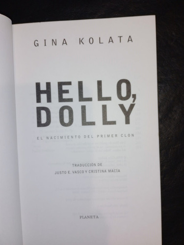 Libro Hello, Dolly Nacimiento Del Primer Clon Gina Kolata