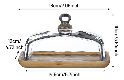 Bandeja De Madera Para Servir Con Cubierta De Vidrio,