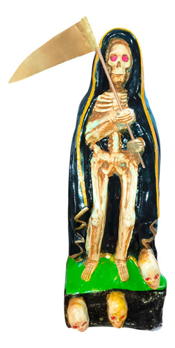 Imágen Artesanal San La Muerte 50cm Yeso Negra