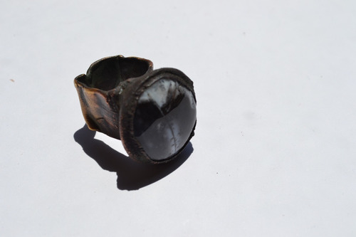 Imagen 6 de 8 de Anillo De Piedra Natural Agata Dentrica, Modelado A Mano
