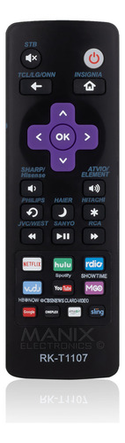 Control Compatible Con LG Tcl R0ku-t1107a Philps Hitachi Haie Incluye 4 Pilas Divitech® AAA