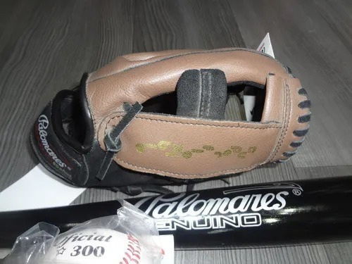 Kit Beisbol Juvenil Manopla,bat Y Pelota Palomares Genuino