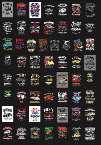 Pack 57 Diseños Editables Retro Series Pelis Dtf Sublimacion