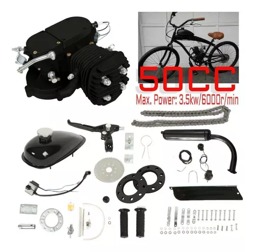 Kit de motor de bicicleta de 100 cc, kit de motor de bicicleta de 2  tiempos, kit de conversión de motor de gasolina, refrigeración por aire,  kit de