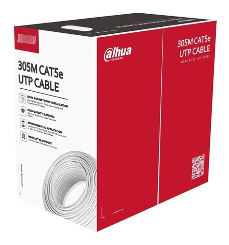 Bobina 305m Cable Utp Blanco 100% Cobre Cat5e Cctv/red Dahua