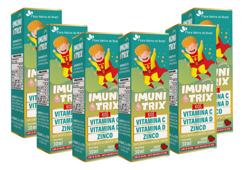 Kit 6 Imunitrix Kids (vit. C +d+zinco) 30ml - Flora Nativa