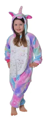 Pijama Infantil Unicornio Entero Niña Invierno Multicolor