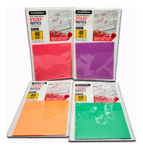 Notas Adhesivas Semi-transparente 3 X3 De 40 Hojas