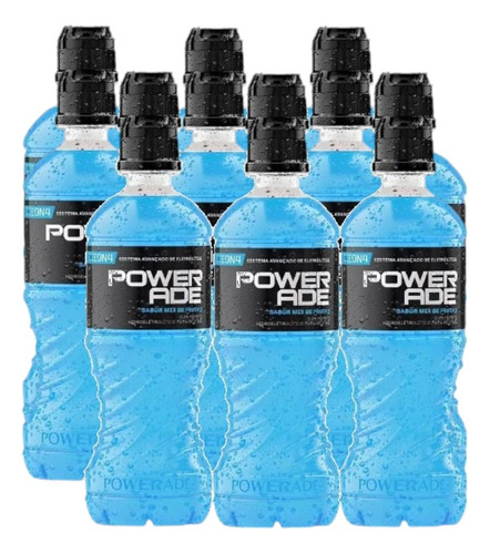 Kit 12 Unidade Powerade Isotônico Azul Mountain Blast 500ml